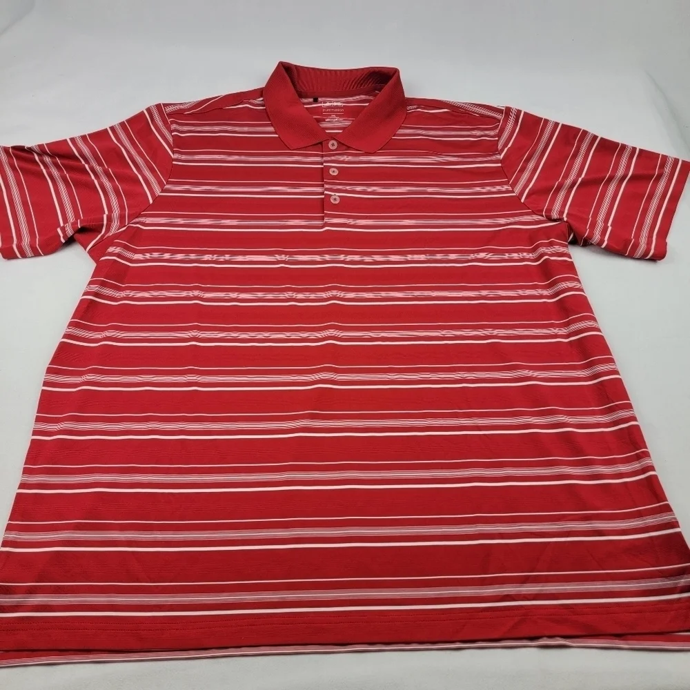 NWOT Adidas‎ Golf puremotion quick dry red and white polo